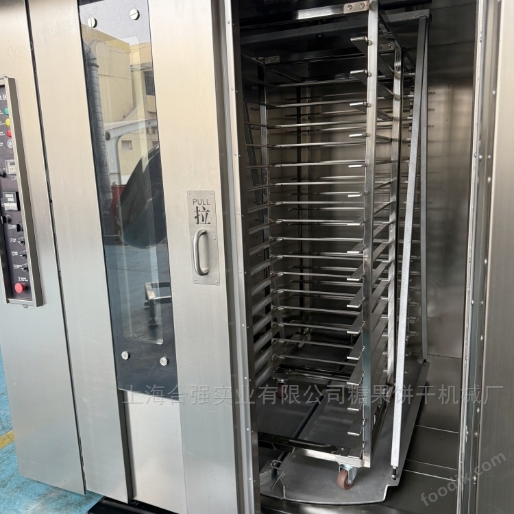 64盤雙開門熱風(fēng)旋轉(zhuǎn)爐  雙推車熱風(fēng)循環(huán)烤爐